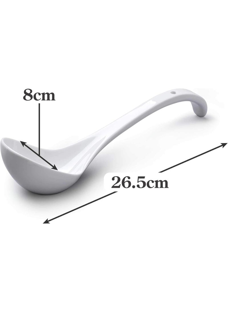 T366 Traditional Porcelain Sauce and Soup Ladle, 27cm – White - Image 2